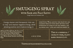 SAGE AND PALO SANTO SMUDGING SPRAY - Therapeutic Mist